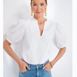 White Ruffle Leigh Blouse
HYACINTH HOUSE